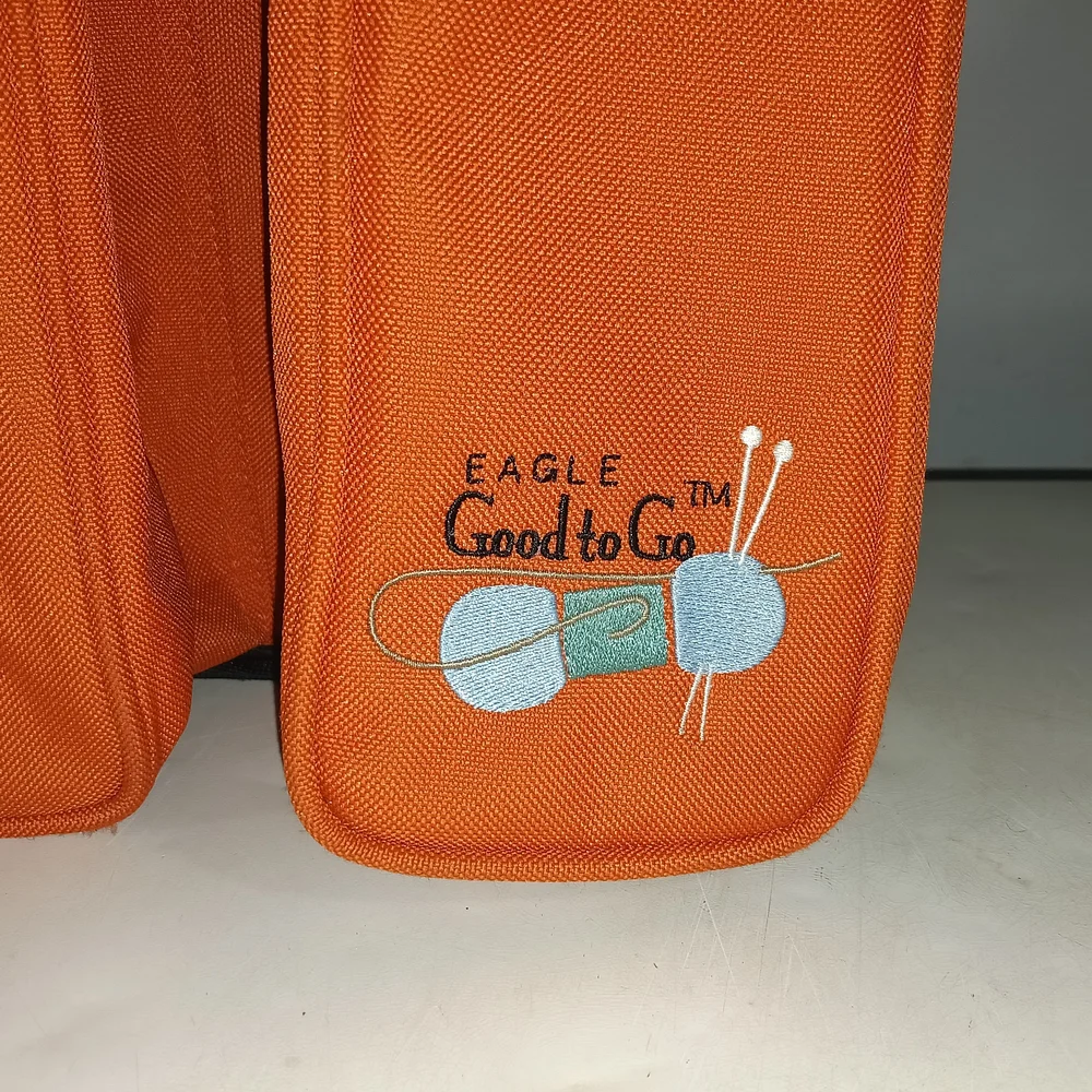 Eagle Good to Go Yarn & Craft Organizer Bag - Orange Canvas - Multi-Pocket.